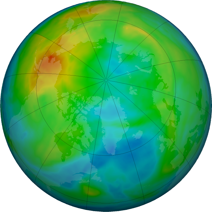 Arctic ozone map for 25 November 2021